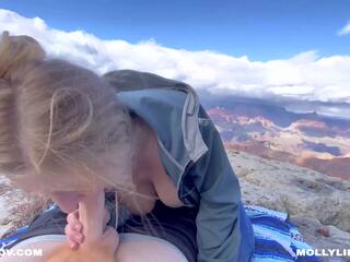 EPIC HIKING FUCKING A BIG BOOTY AMATEUR BLONDE ON TOP OF A CLIFF - desiring Hiking ft Molly Pills POV 4