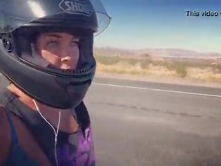 Felicity feline motorcycle cutie riding aprilia in bra