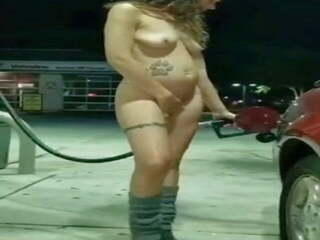 Pumping Gas Nude: Free dirty video film e2