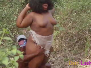 Local Village lady With A ssbbw Ass Gives Blowjob And Fucked By the Watchman in the Bush With His Big Black Cork Hardcore Somewhere in Africa