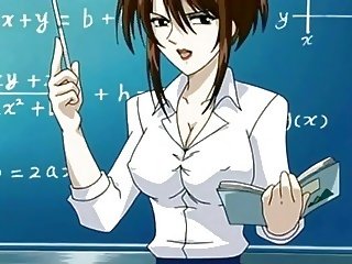Hentai school teacher in short skirt shows pussy