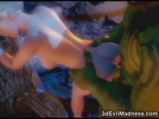 3D Elf Princess Ravaged by Orc - sex clip at Ah-Me